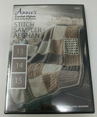 Annie’s Crochet Afghan Stitch Sampler Blocks 13 14 15 (DVD, Beginner, CAB05B)-image