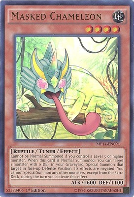 Yu-Gi-Oh Card - MP14-EN091 - MASKED CHAMELEON (ultra rare holo) - NM/Mint-image