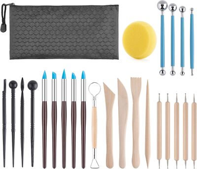Clay Tools Kit, 25 PCS Polymer Tools, Ceramics Sculpting Multicolor -image