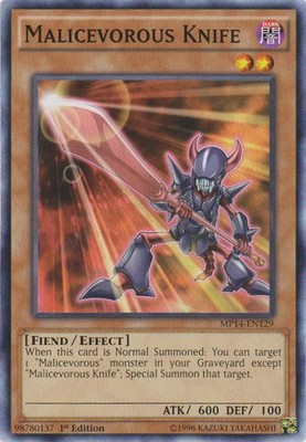 Malicevorous Knife - MP14-EN129 - Common - 1st Edition - Lightly Played-image
