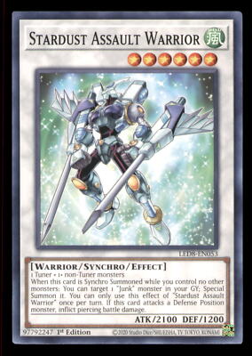Yugioh Stardust Assault Warrior #LED8-EN053 Legendary Duelists: Synchro Storm LP-image