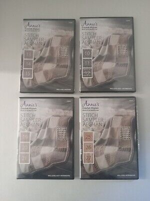 Annie's Crochet Afgan Stitch Sampler Blocks Lot Of 4 DVD's New Sealed -image