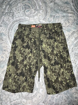Prntd Polymer Shorts Mens 32  Green Camo Chino Outdoor Casual-image