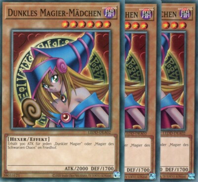 yugioh 3x Dark Magician Girl LEDD-DEA02 COMMON 2ND EDITION GERMAN-image