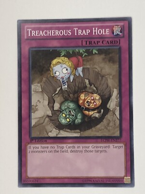 Yugioh Treacherous Trap Hole LCJW-EN277 Common 1st Edition Lightly Played-image