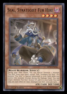 Yugioh Seal, Strategist Fur Hire #MP19-EN248 2019 Tin Mega Pack LP-image