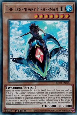LED9-EN025 THE LEGENDARY FISHERMAN III COMMON 1ST EDITION YuGiOh CARD-image