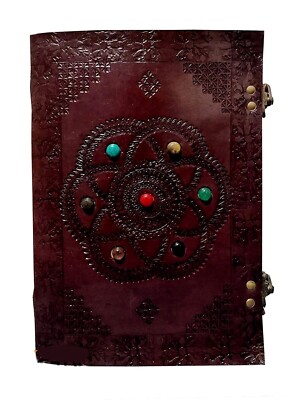 Seven Stone Leather Journal Sketchbook, Double C-Lock Notebook Personalized Gift-image