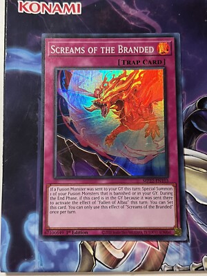 SCREAMS OF THE BRANDED MP22-EN103 1ST ED 2022 MEGA TIN YUGIOH SUPER, NM Miscut-image