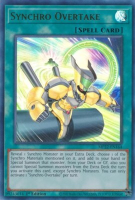 1x Synchro Overtake - 1st Edition NM Eng YuGiOh - 2022 Mega Tin - Pharoah's Gods-image