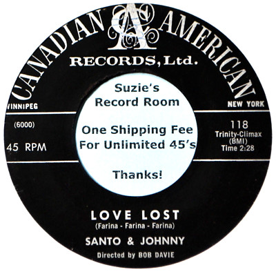 Santo & Johnny Love Lost / Annie Teen Oldies Instrumental VG+/StrVG 45 7