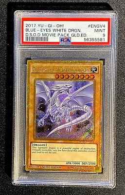 2017 PSA 9 ENGV4 BLUE EYES WHITE DRAGON MOVIE PACK GOLD ED. DSOD 3113/14&3443/44-image