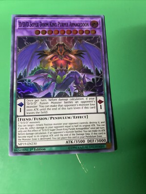D/D/D Super Doom King Purple Armageddon MP19-EN230 2019 Gold Sarcophagus Tin...-image