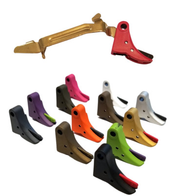 Polymer Curved Trigger With TiN Trigger Bar For Glock Gen 1 - 3 Custom Coated-image