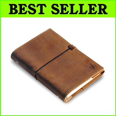 Versatile A5 Leather Planner with 6-Ring Binder & Thick Paper for Smooth Writing-image