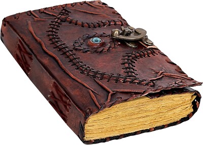 Vintage Hocus Pocus Book of Spells Leather Journal Evil Eye Diary Book Gift 5X7