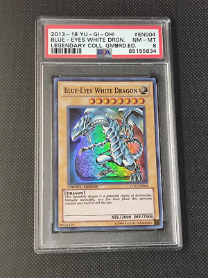 Blue Eyes White Dragon LC01-EN004 Ultra Rare Yu-Gi-Oh Legendary Collection PSA 8-image