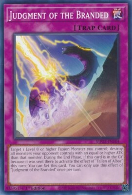 1x Judgment of the Branded - 1st  NM Eng YuGiOh - 2022 Mega Tin - Pharoah's Gods-image