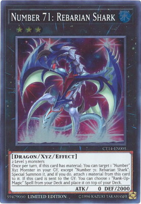 Yu-Gi-Oh Card - CT14-EN005 - NUMBER 71: REBARIAN SHARK (super rare holo) - NM/M-image