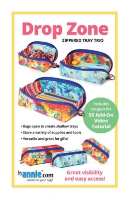 Drop Zone Patterns By Annie PBA 307  Three Sizes S,M & L Bag Tote-image