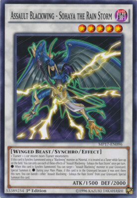 Yugioh! LP Assault Blackwing - Sohaya the Rain Storm - MP17-EN096 - Common - 1st-image
