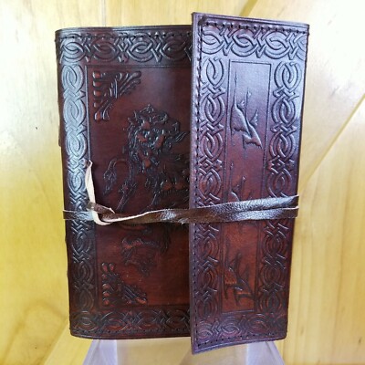 Custom Handmade by Trinity Crafts Dragon Embossed Leather Journal Notebook Diary-image