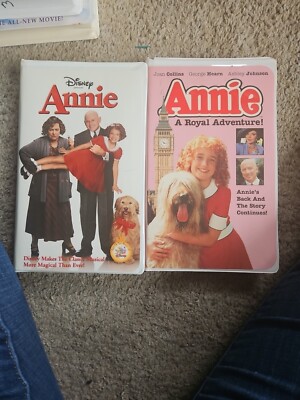 Set Of 2 Annie Vhs: A Royal Adventure (1995, Closed Caption Clam Shell Case)-image