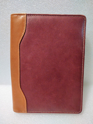 NWOT Franklin Covey Jody Leather Zipper Wire-Bound Cover Classic Deep Red-image