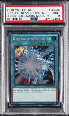 2018 YU-GI-OH! LEGEND COLL KAIBA MEGA PACK BURST STREAM OF DESTRUCTION PSA 9-image
