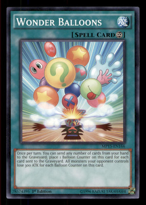 Yugioh Wonder Balloons #MP15-EN166 2015 Mega-Tins Mega Pack LP-image