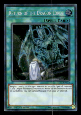 RETURN OF THE DRAGON LORDS *** SECRET RARE LCKC-EN074 NM YUGIOH-image