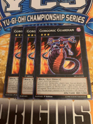 YUGIOH 3X Gorgonic Guardian LVAL-EN051  MP14-EN220  PLAYSET NM-image