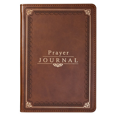 Brown Faux Leather Prayer Journal: The Lord's Prayer - Matthew 6:9-13, 240 Pages-image