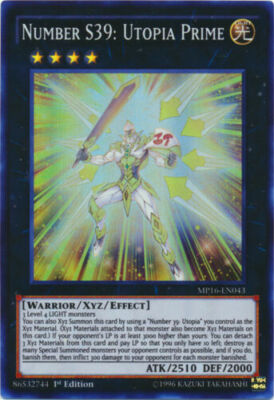 *** NUMBER S39: UTOPIA PRIME *** SUPER RARE MP16-EN043 MINT/NM YUGIOH! -image