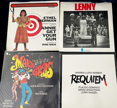 4 Sealed New Broadway Vinyl Mardi Gras Annie Get Your Gun Requiem Lenny OOP Rare-image