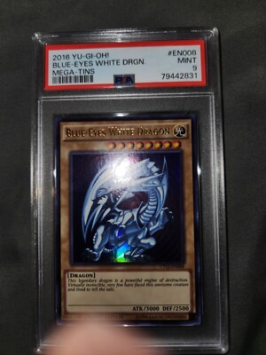 Yugioh Blue Eyes White Dragon Mega-tins 2016 #EN008 Mint PSA 9-image
