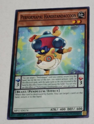 Yu-Gi-Oh! Yugioh Performapal Handstandaccoon MP17-EN174 1st Edition Common LP-image