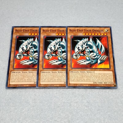 Yugioh Blue Eyes Toon Dragon LDS1 1st Edition Common 3 Card Set NM-image