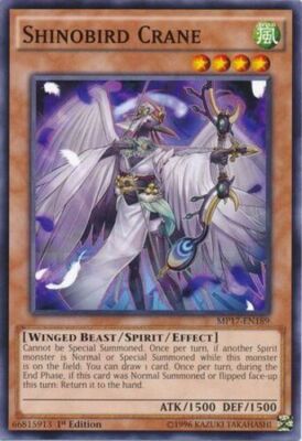 Yu-Gi-Oh! TCG Shinobird Crane 2017 Mega Tins Pack MP17-EN189 1st Ed Common NM/M-image