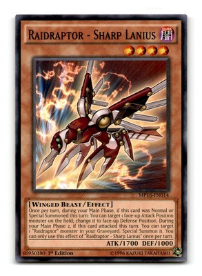 Raidraptor Sharp Lanius - MP16-EN014 1st Edition - YuGiOh-LP-image