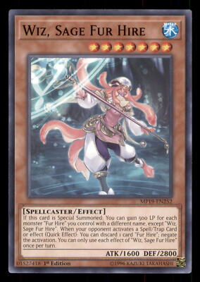 Yugioh Wiz, Sage Fur Hire #MP19-EN252 2019 Gold Sarcophagus Tin Mega Pack LP-image