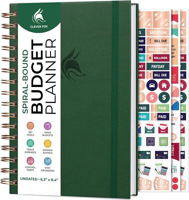 Clever Fox Budget Planner Spiral – Expense A5 (5.8'' x 8.3''), Dark Green -image