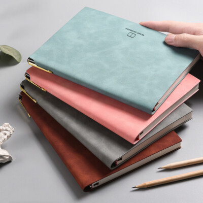 PU Leather Journal A5/B5 Notebook Blank Paper Writing Diary Planner 200 Pages-image
