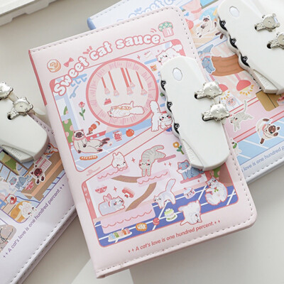 PU Leather Cute Journal Notebook Paper Writing Diary 256 Pages With Lock Gift-image