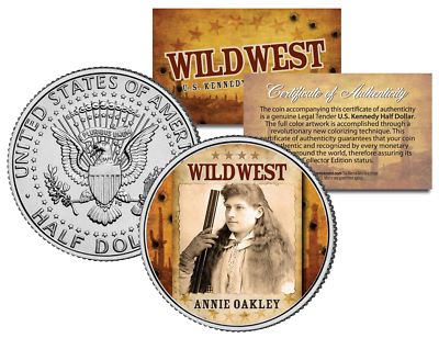 ANNIE OAKLEY * Wild West Series * JFK Kennedy Half Dollar U.S. Coin-image