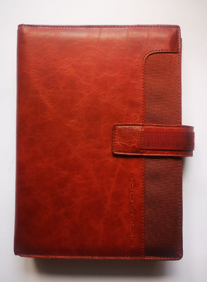 Piquadro Leather Agenda Planner Organizer Cover Red & Brown Large Italy-image