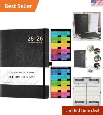 Leather Bound Planner 2025-2026 - Monthly/Weekly Organization with Notes Pages-image