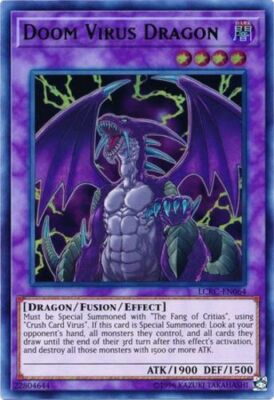 Yugioh! Doom Virus Dragon - LCKC-EN064 - Ultra Rare - Unlimited Edition Near Min-image