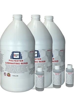 Polyester Resin 3 Gallons For Boats RV's Canoes Fiberglass Autos Canoes Pools-image