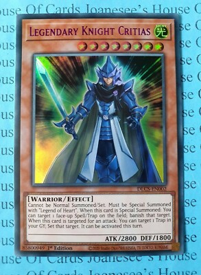 Legendary Knight Critias DLCS-EN002 Ultra Rare Yu-Gi-Oh Card 1st Edition Purple-image